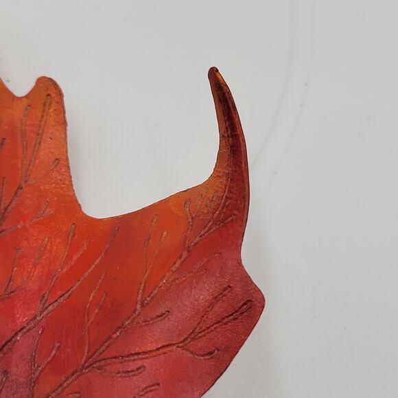 Vintage K & T Tovey Maple Tree Leaf Brooch/Pin Red Orange Autumn Fall Fashion - Picture 2 of 16